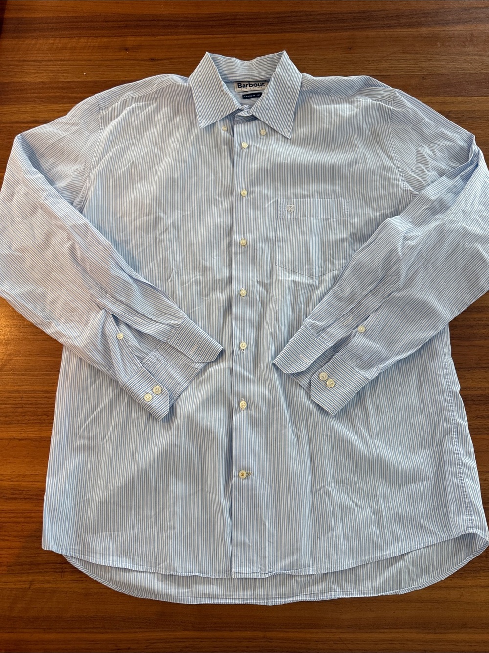 Barbour Regular Fit Oxford Shirt US Large striped Cotton Button Down